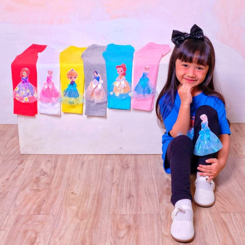 legging anak perempuan timbul 3d motif elsa 1-10tahun /legging anak perempuan Frozen elsa/leging anak cewek lejing anak perempuan/celana anak perempuan