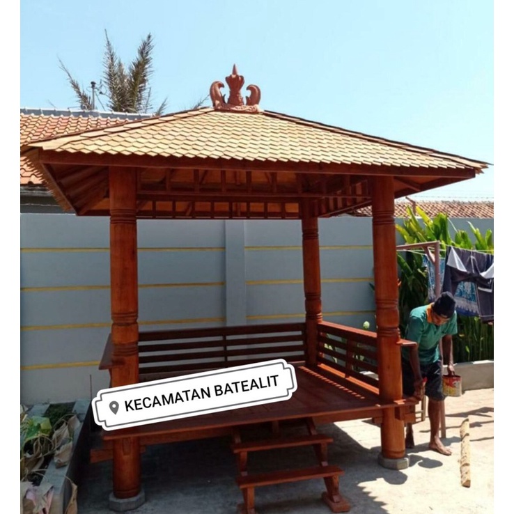 Gazebo Kayu Glugu Minimalis