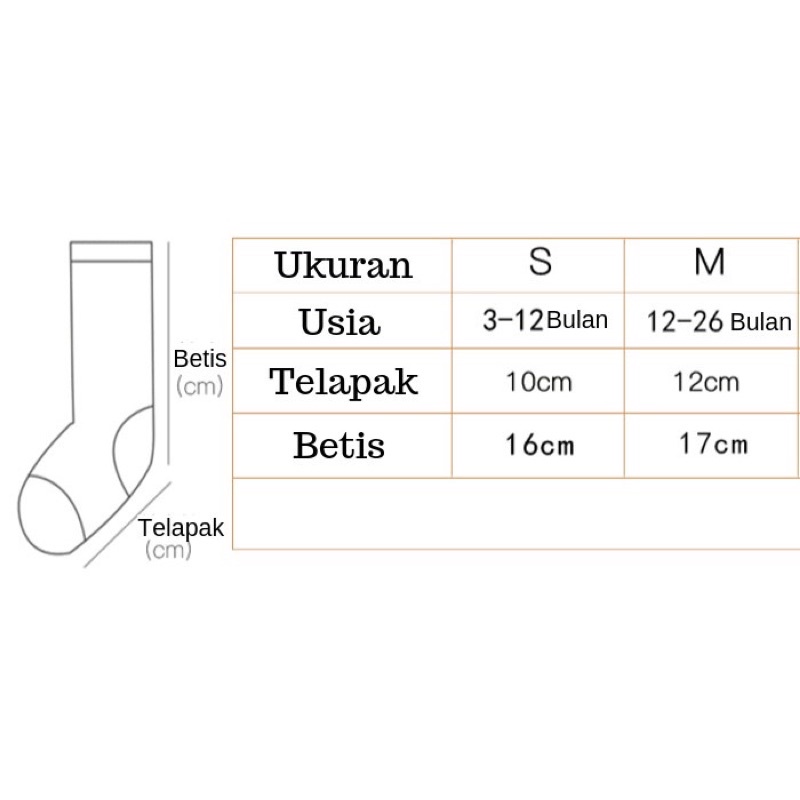 kaos kaki anak 3-26 bulan