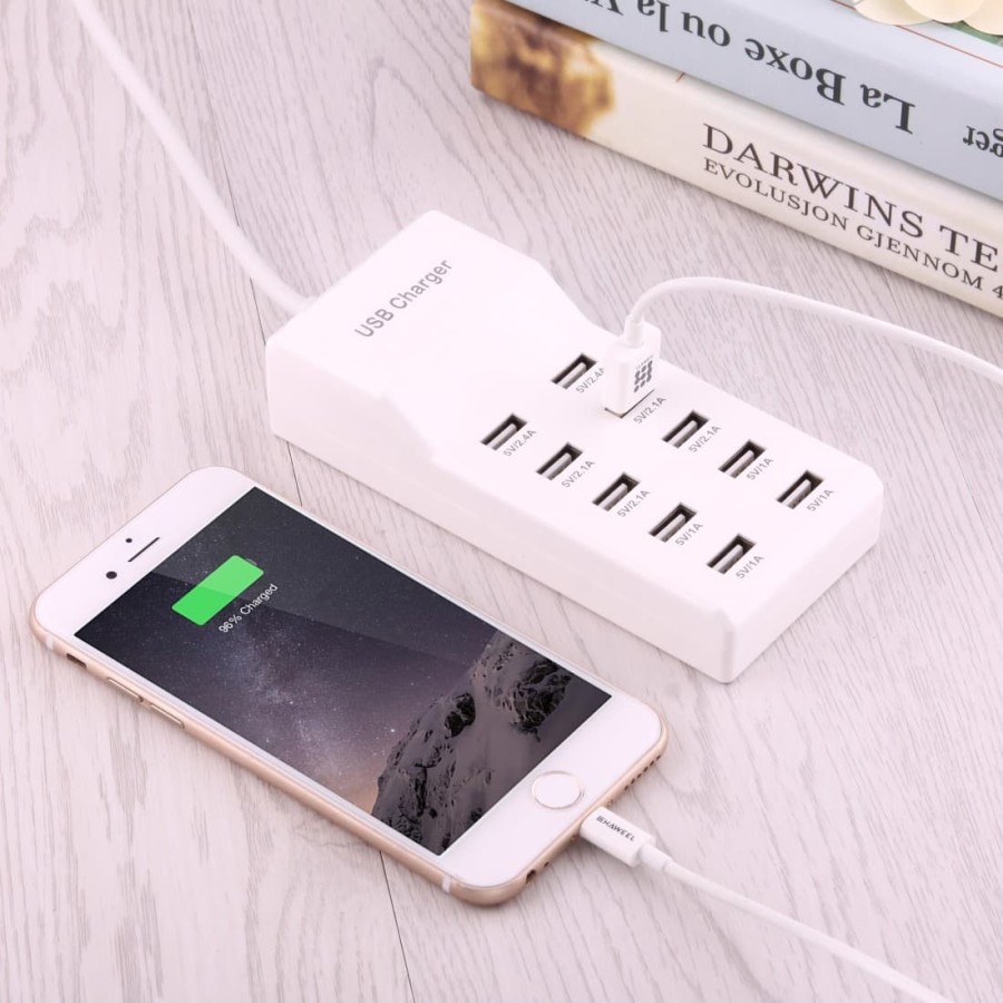 USB 10 Ports Chargers samsung xiaomi apple 2.4A 2.1A