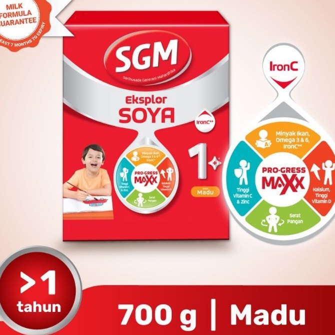 

SGM Eksplor Soya 1+ Pro-GressMaxx Madu vanilla Formula Pertumbuhan Kedelai 700 gr