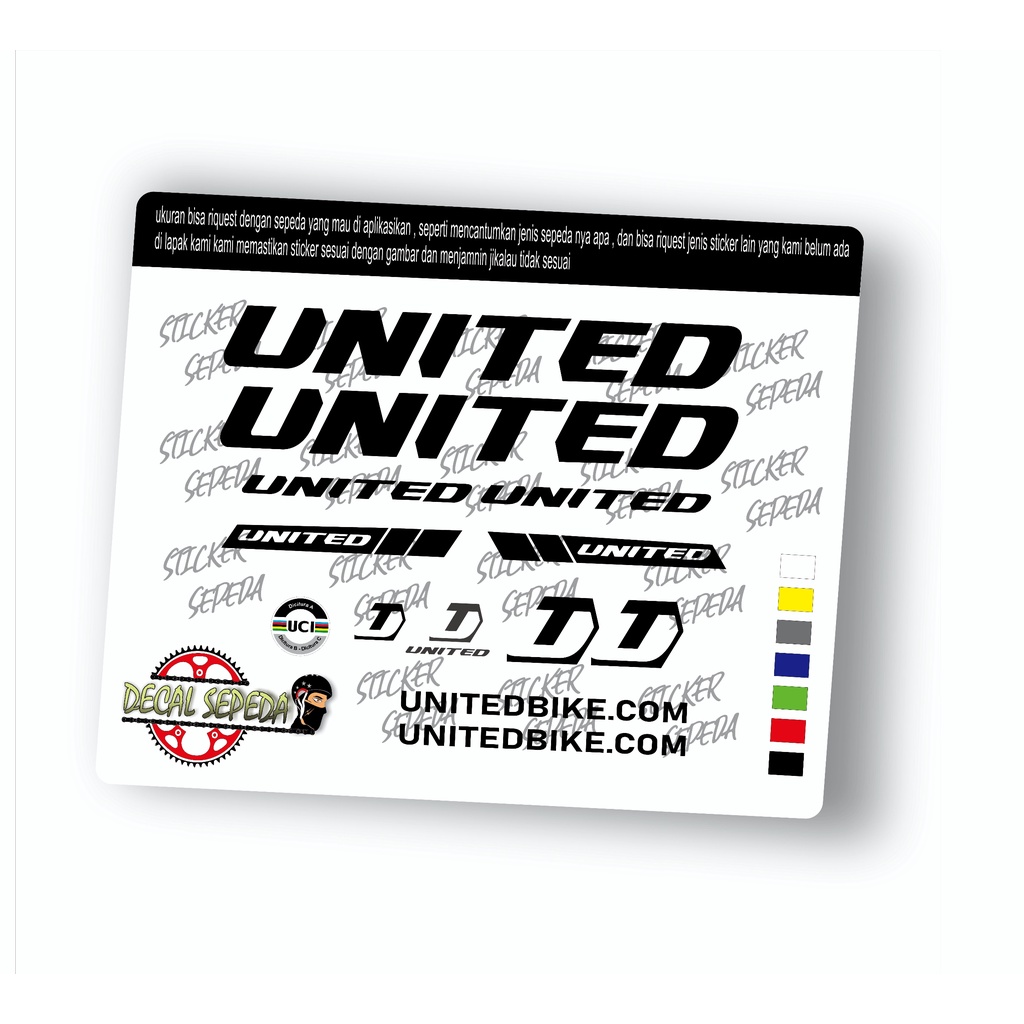 decal sepeda united - sticker sepeda united mtb  full cutting