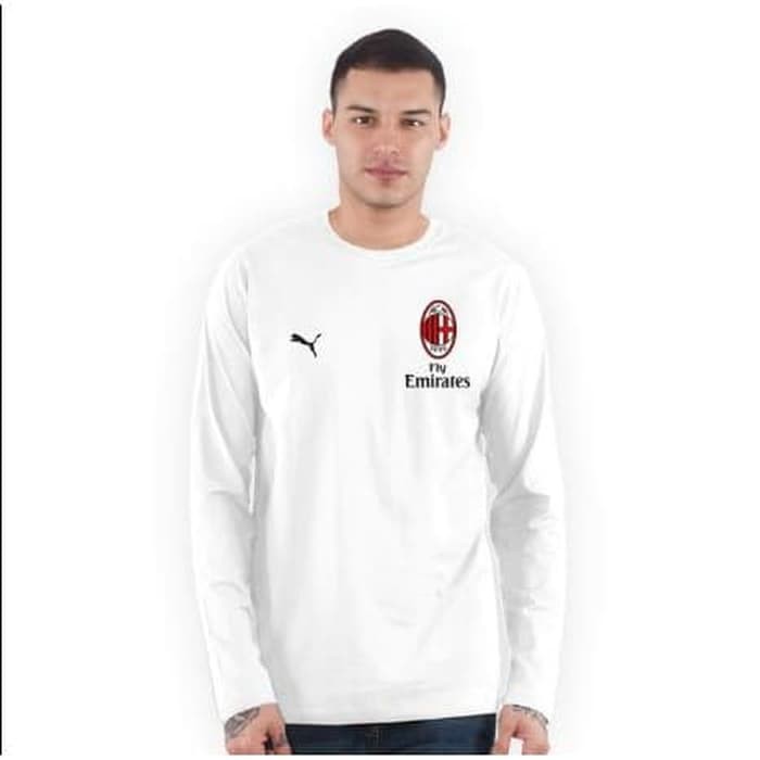 Terbaru Kaos Baju Obral Combed 30S Distro Ac Milan Away Lengan Panjang Polos |