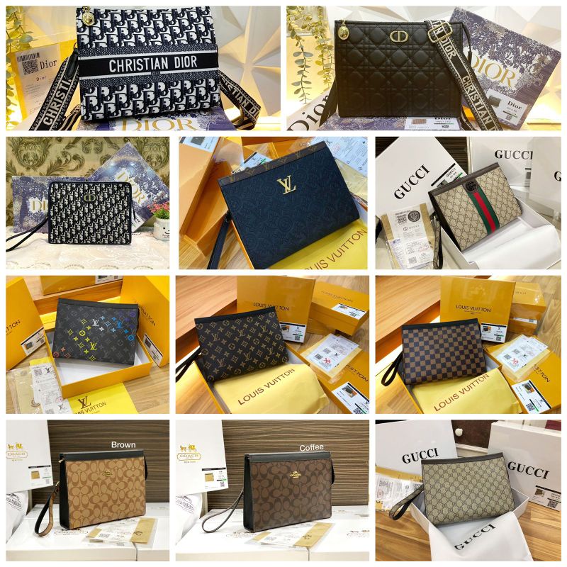 Clutch Premium + Box Gucci Voyage Pita Kulit Asli