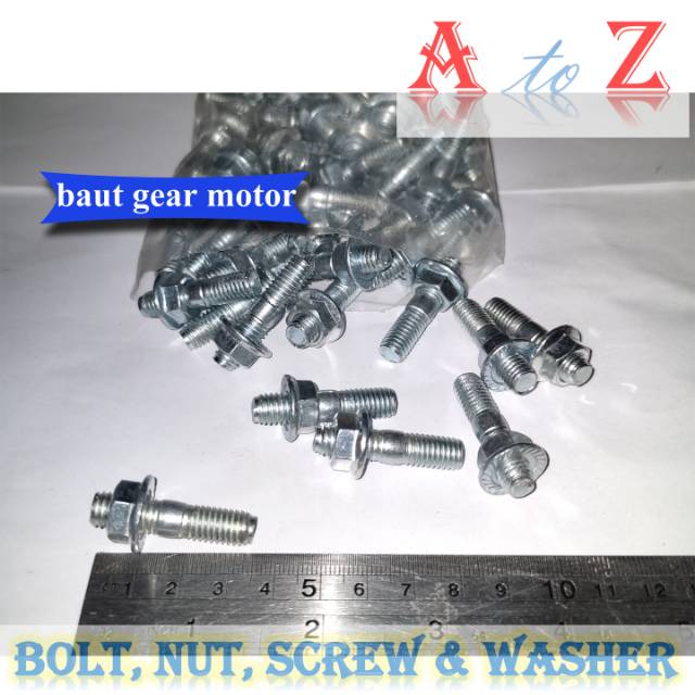 Baut mur gear motor honda 8 x35mm/baut gir tanam motor honda/baut gear honda putih