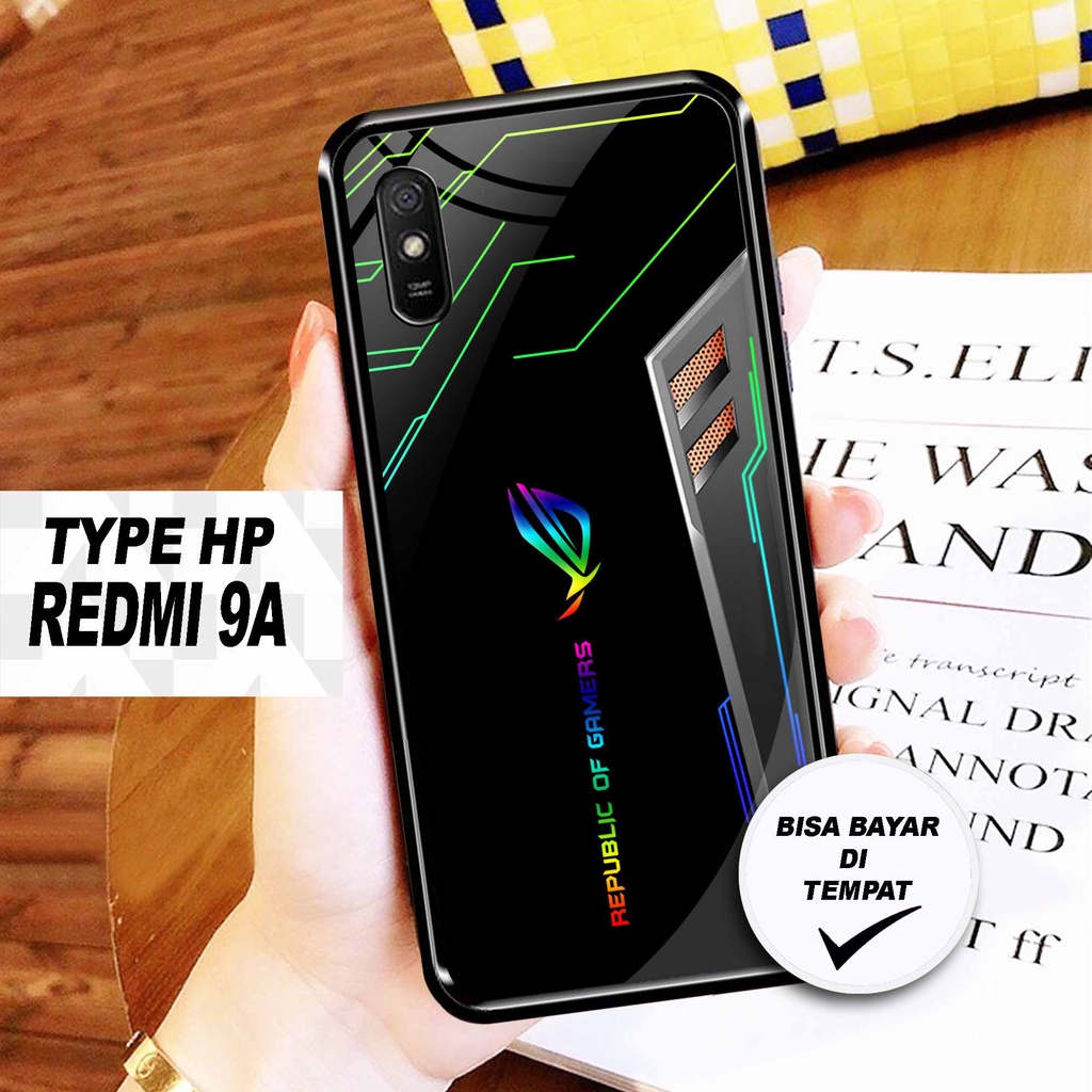 CA Case Hardcase Xiaomi Redmi 9A Glossy Motif ROG Gaming Unik 2D Case Kilau Softcase Casing Sarung Hp Bisa COD Bayar Di tempat