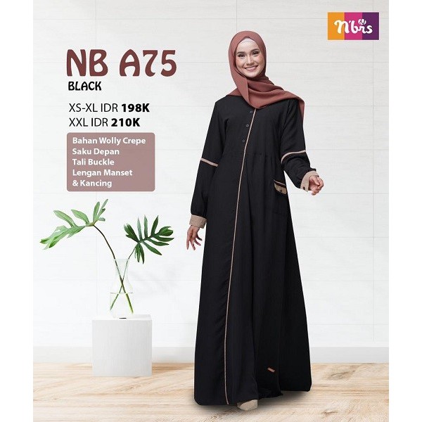 GAMIS NIBRAS NBA75 NB A75 HITAM DAN WARM TAUPE nba 75