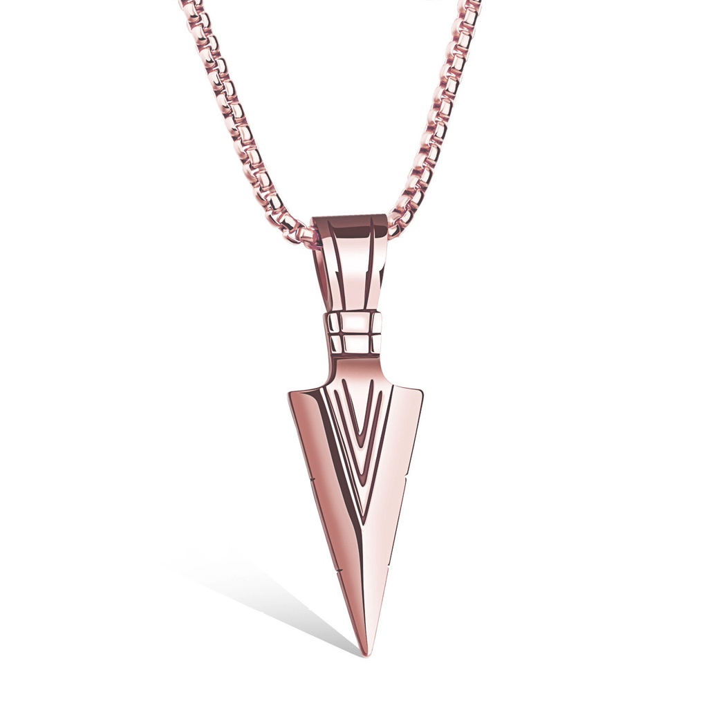 Korean style arrow necklace stainless steel pendant short keel chain men's retro jewelry