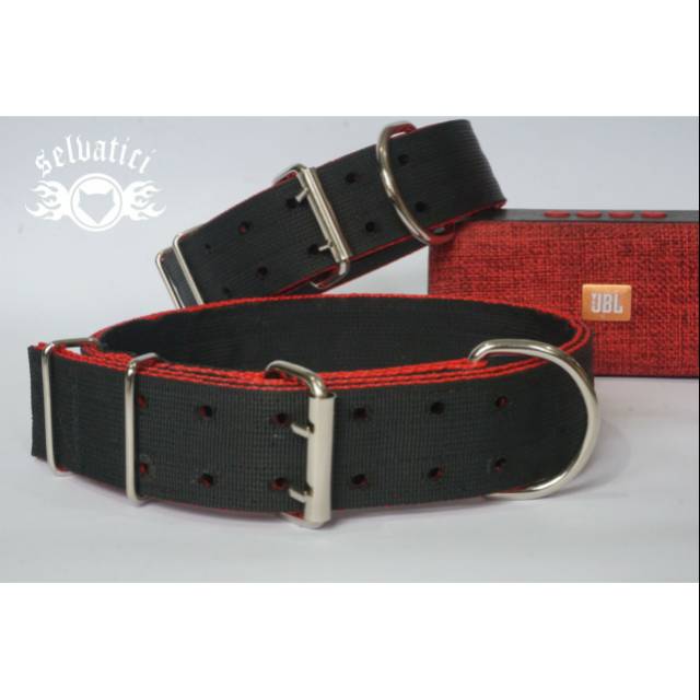 Dog collar pitbull kalung anjing kuat ras besar 4 lapis adjustable bahan nilon safety