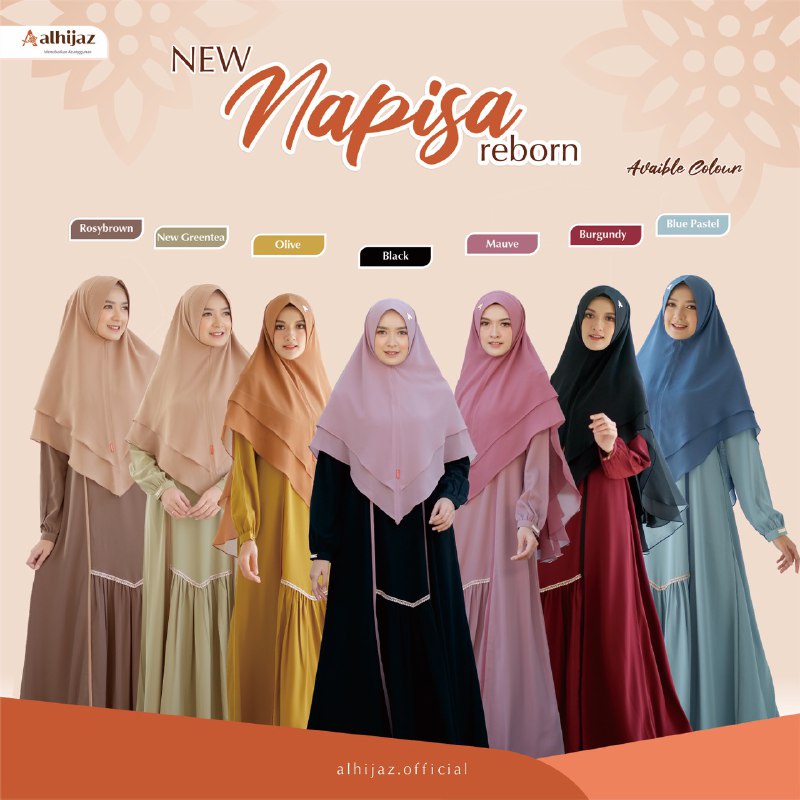GAMIS SYARI NAPISA SET ORI BY AL HIJAZ BAHAN TORINO