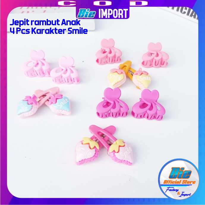 4 Pcs Jepit Tiptop Anak Karakter Premium Impor Best Seller