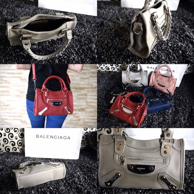 Balenciaga Amp plate Silver Mini City