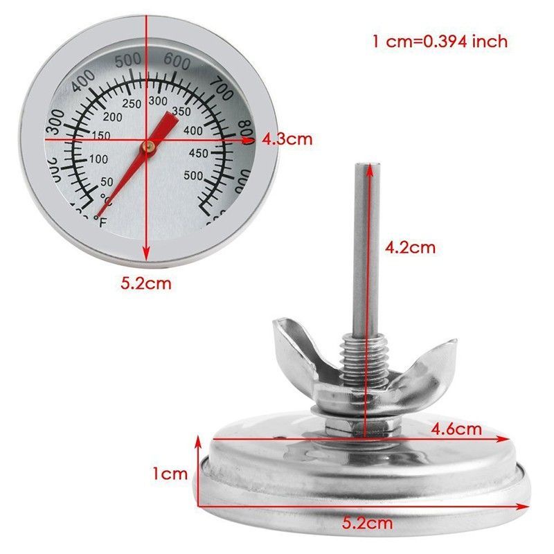 Stainless Oven Thermometer Food Meat Temperature Dial Food Meat Temperature Gauge 50-500 Centigrade Degrees