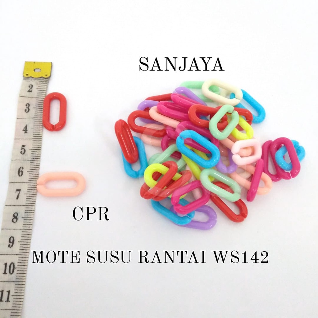 RANTAI SUSU / RANTAI SUSUN / RANTAI PLASTIK WARNA WARNI / STRAP MASKER / CONNECTOR MASKER / MOTE SUSU RANTAI WS 142 CPR