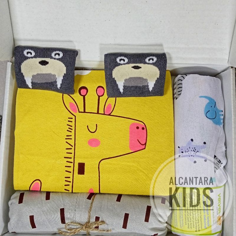 Hampers Bayi VELVET JUNIOR Kado Lahiran Hampers Baby Hampers Bayi Perempuan Laki Laki Hampers Baby Velvet Junior Termurah-HAMPERS GIRAFFE