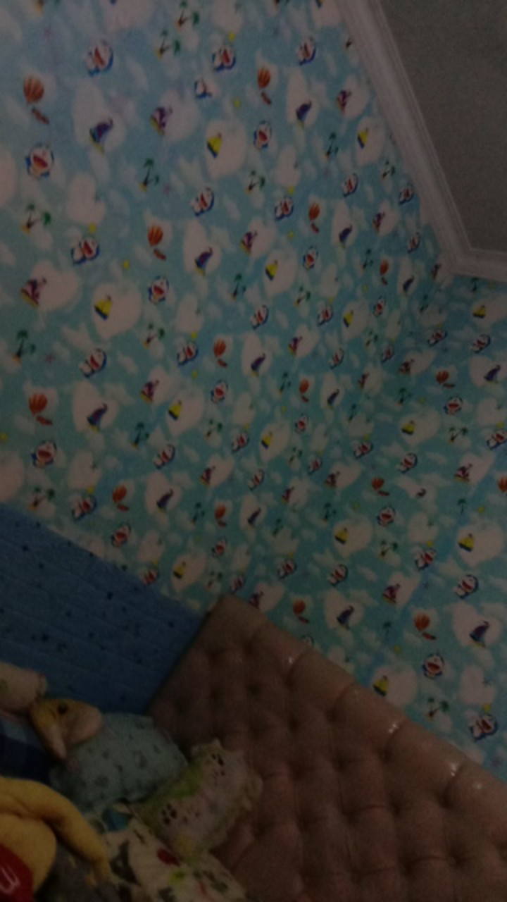 Grosir Murah - Wallpaper Sticker Dinding Kartun Doraemon Perahu Layar Awan Balon Udara Lucu Dekorasi