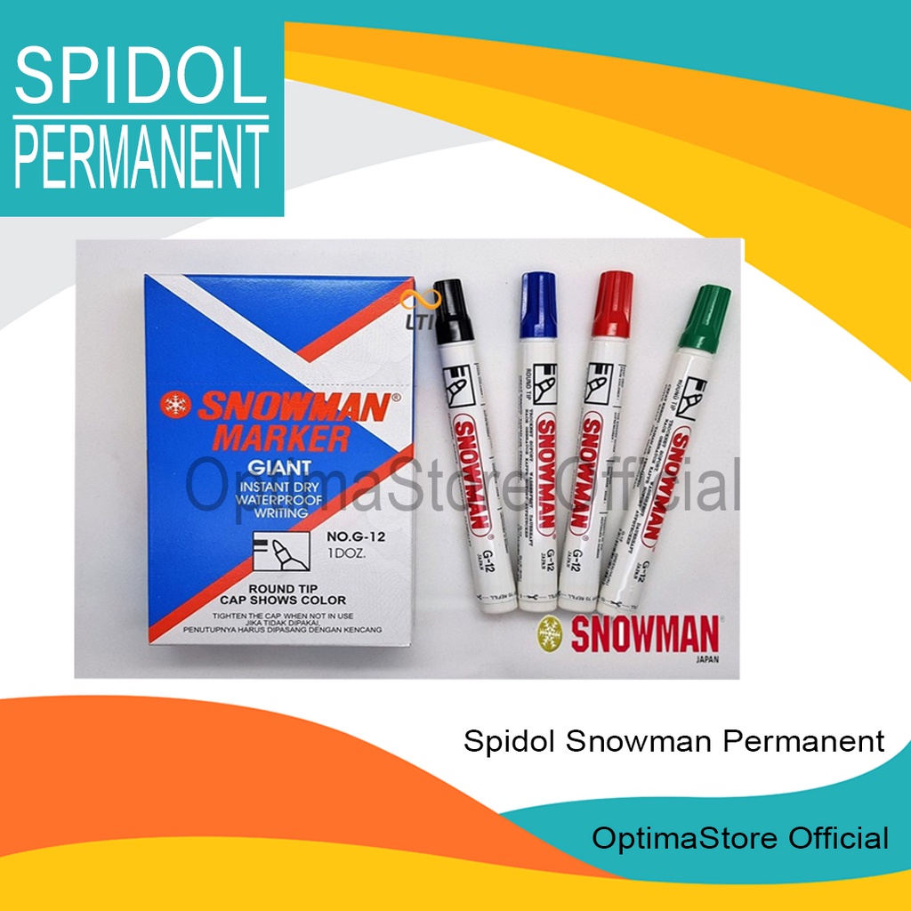 

SPIDOL PERMANENT SNOWMAN HITAM|MERAH|BIRU|HIJAU