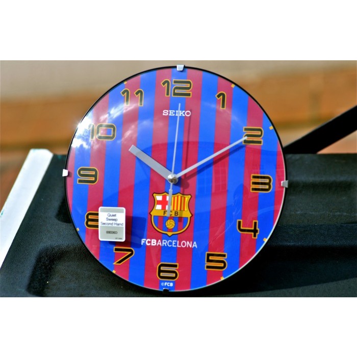 Seiko QXA908R 21 cm FC Barcelona Official Jam Dinding