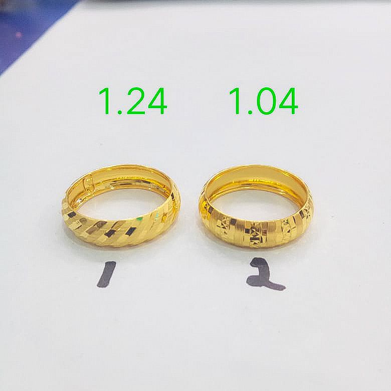 Cincin anak dan dewasa emas asli kadar 700 70% 16k model belahrotan bulat tampak besar ukir kilat garis ringan 1 gram gr g gold