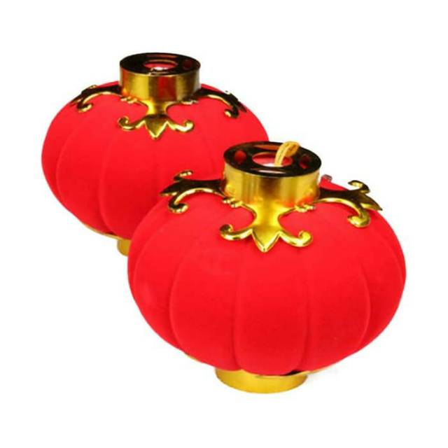 Lampion Beludru Jumbo 12 Cm Lampion Merah Beludru Dekor Pohon Imlek