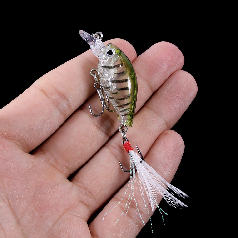 Hengjia 5Pcs Umpan Pancing Bentuk Ikan Minnow crank bait memancing ikan peralatan tackle