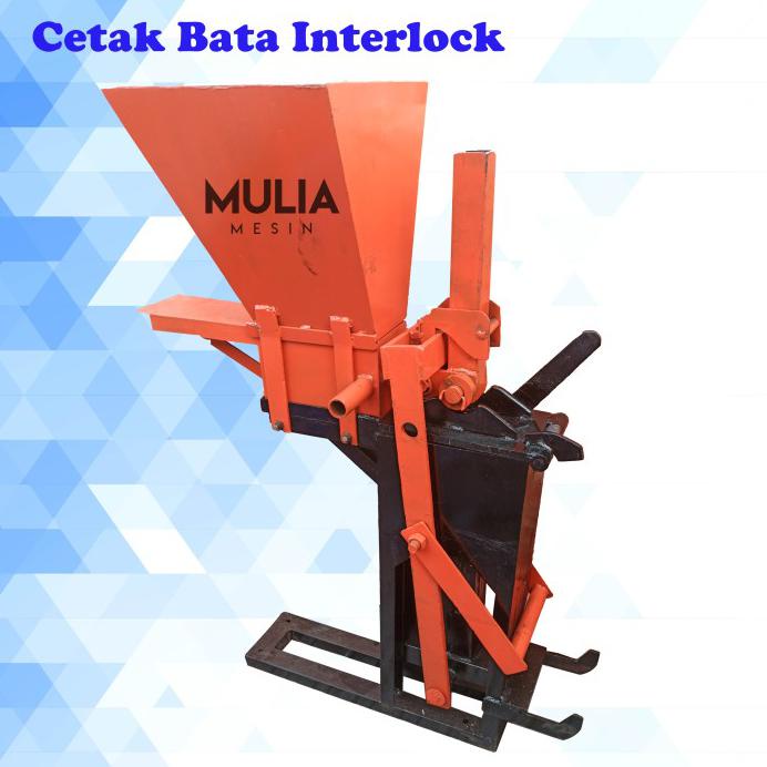 MESIN CETAK BATA INTERLOCK MANUAL CETAKAN BATA KAIT