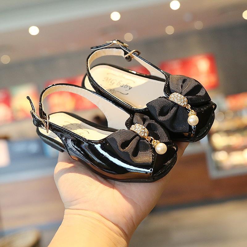 271 sepatu sandal anak perempuan motif pita pearl