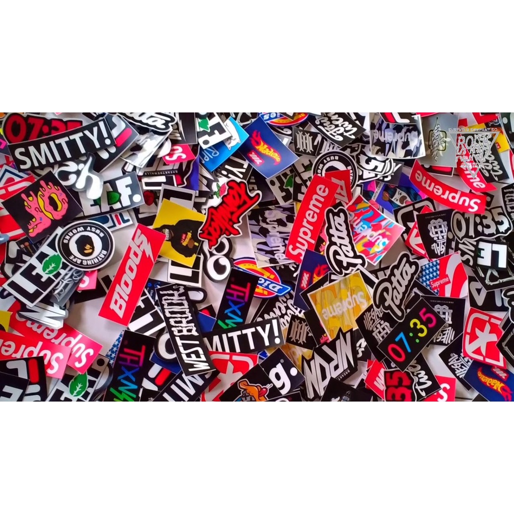 

Sticker Stiker Pack Logo Brand Distro, Stiker Erigo 3second H&M Bloods Drop Dead, Stiker Motor Mobil Hp Laptop Anti air