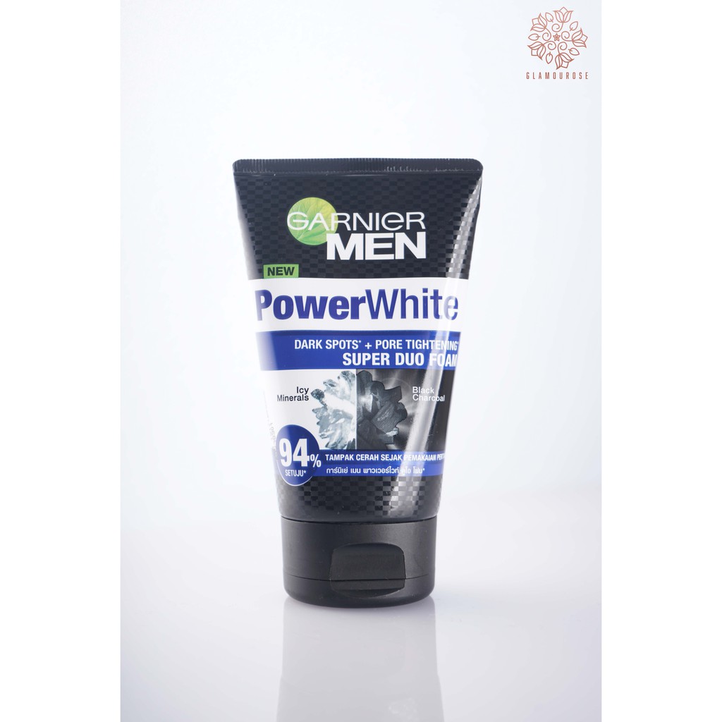 ❤️Glamouroseshop❤️ Garnier Men Power White Super Duo Foam Icy&amp;Black 100 ml