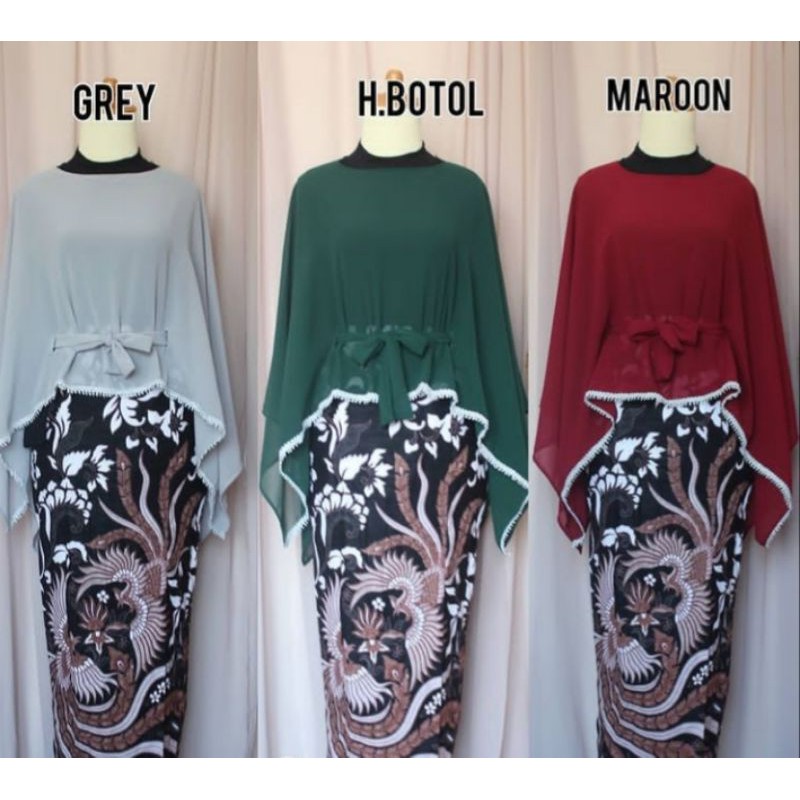 Atasan Kebaya Modern Ceruty/ Cape Ceruti bertali all size