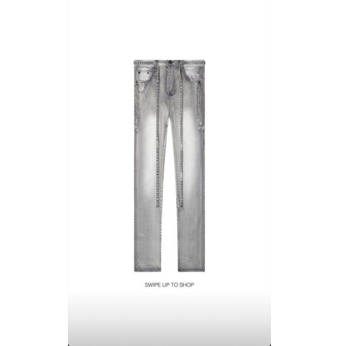 Rucas Ceramic Gray Belted Jeans - 30