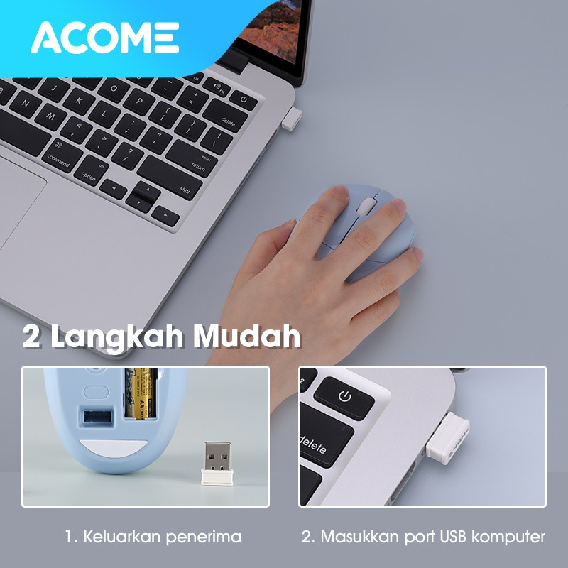 Acome Mouse Wireless Silent Click Desain Sports Car AM200 Garansi Resmi 1 Tahun