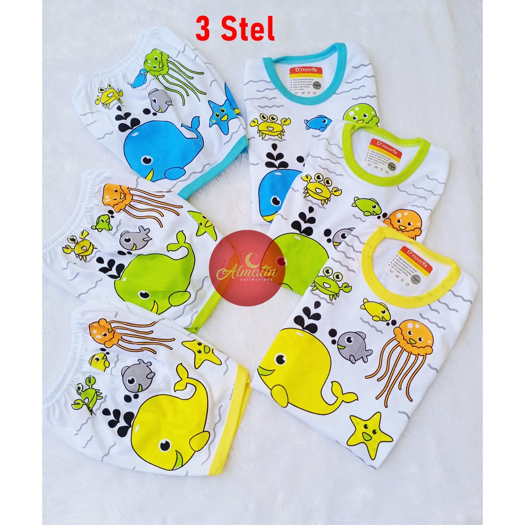 3 Stel Setelan Anak Singlet / Kaos Lekbong Anak / Baju Bayi Tanpa Lengan