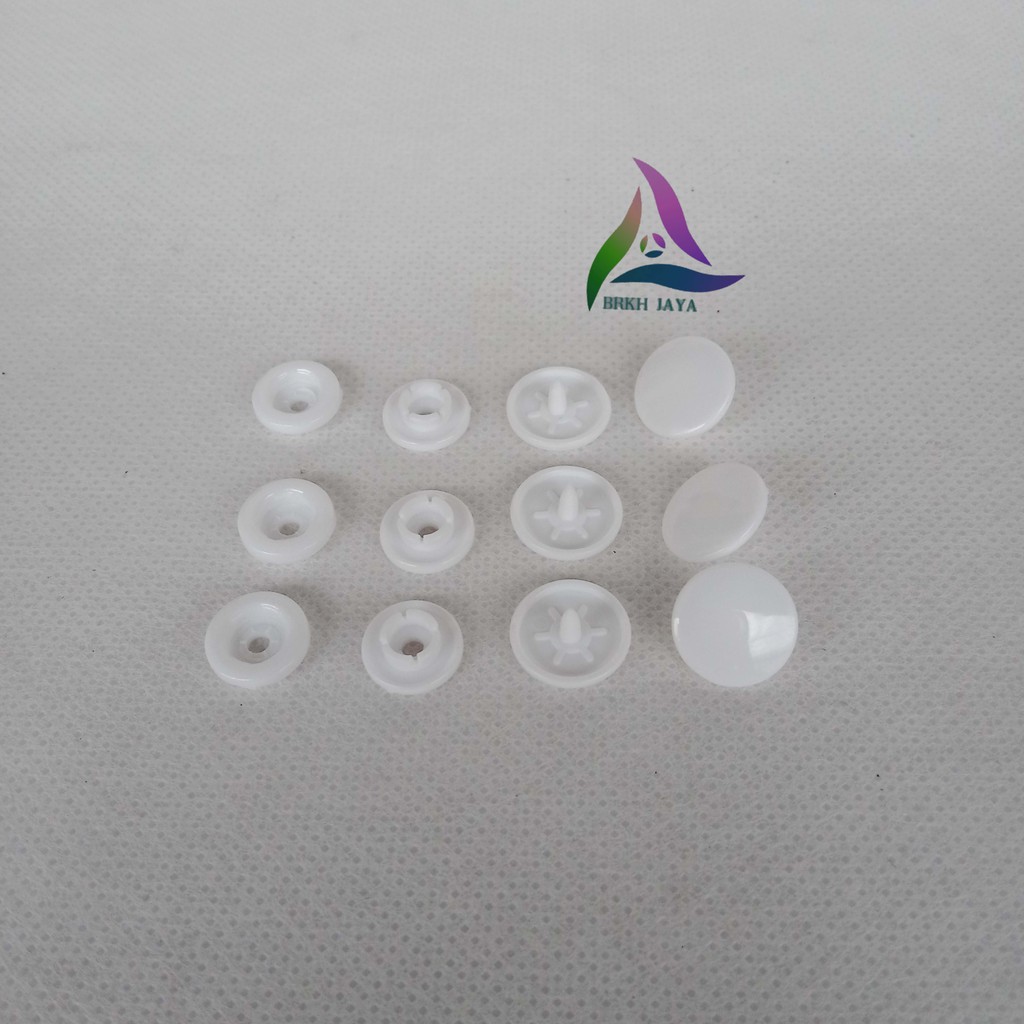 KANCING CETET PLASTIK DIAMETER 13 MM PUTIH