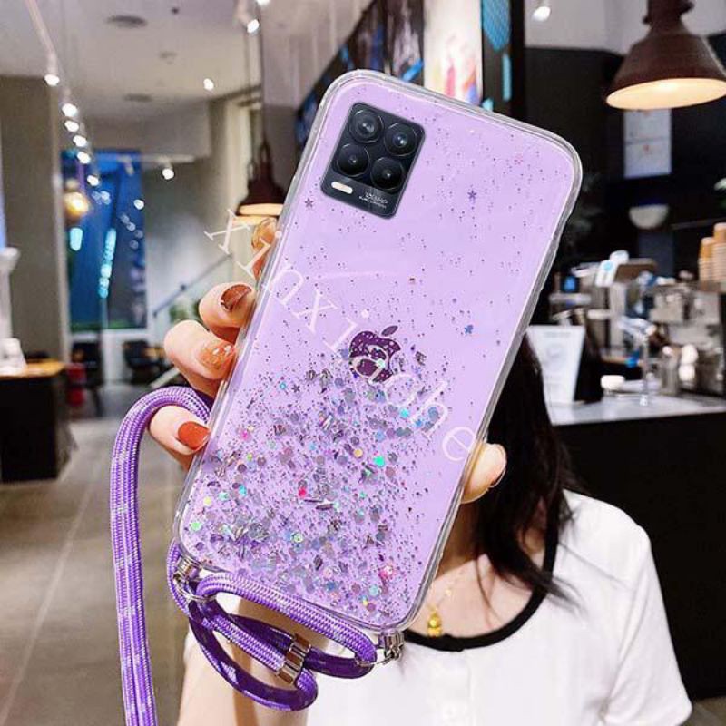 Case Tali Nagita Realme 8 8 Pro Lanyard Glitter Gantungan