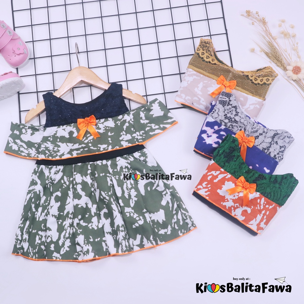 Dress Camilla uk 1-2 Tahun / Dres Anak Perempuan Brukat Sabrina Gaun Kensi Pesta Cewek Import Murah