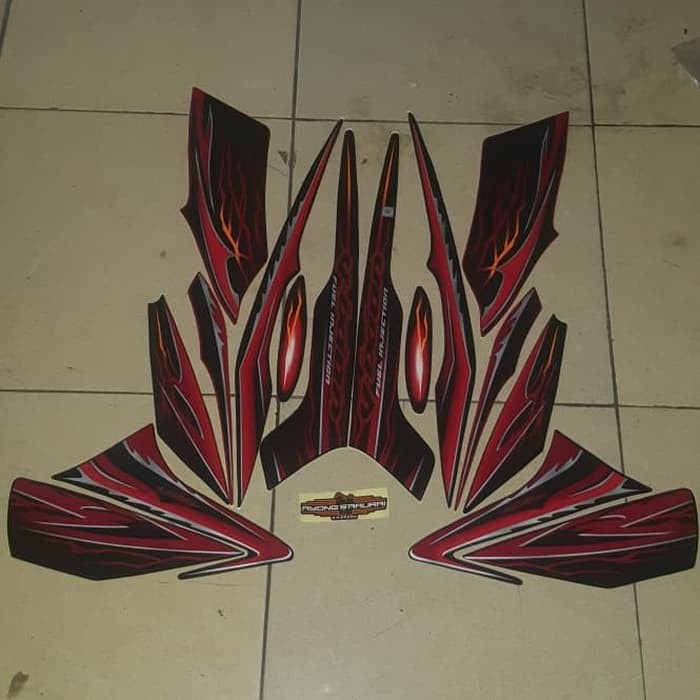 Striping Vixion Old 2010 11 Merah Hitam