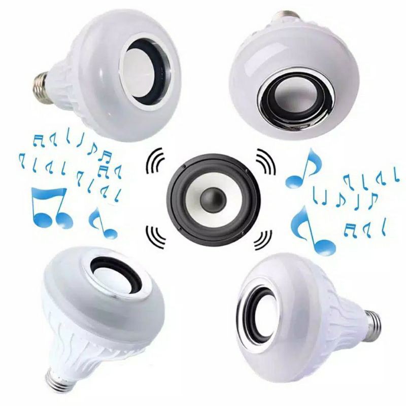 Lampu Bohlam LED Speaker Bluetooth RGB Plus Remote 9Watt Magic Bulb Disko