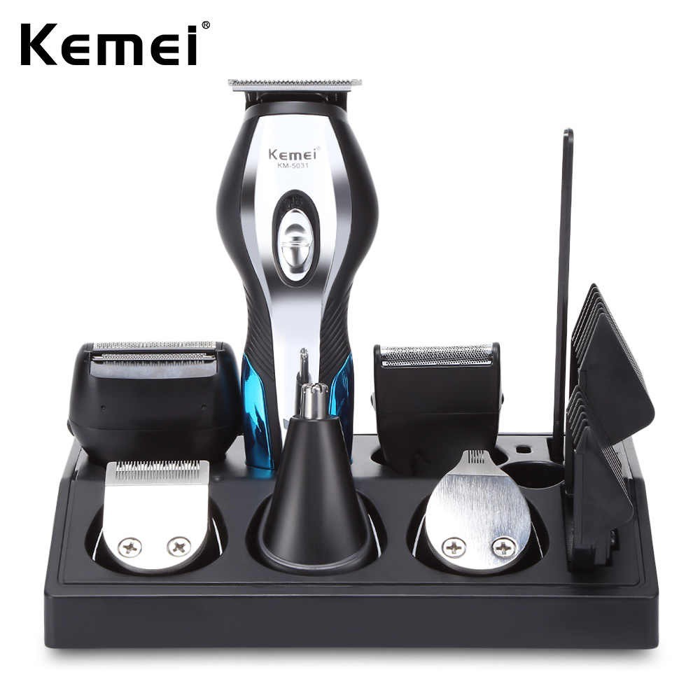 KEMEI KM-5031 - 11 in 1 Waterproof Rechargeable Electric Hair Clipper - Alat Cukur Elektrik