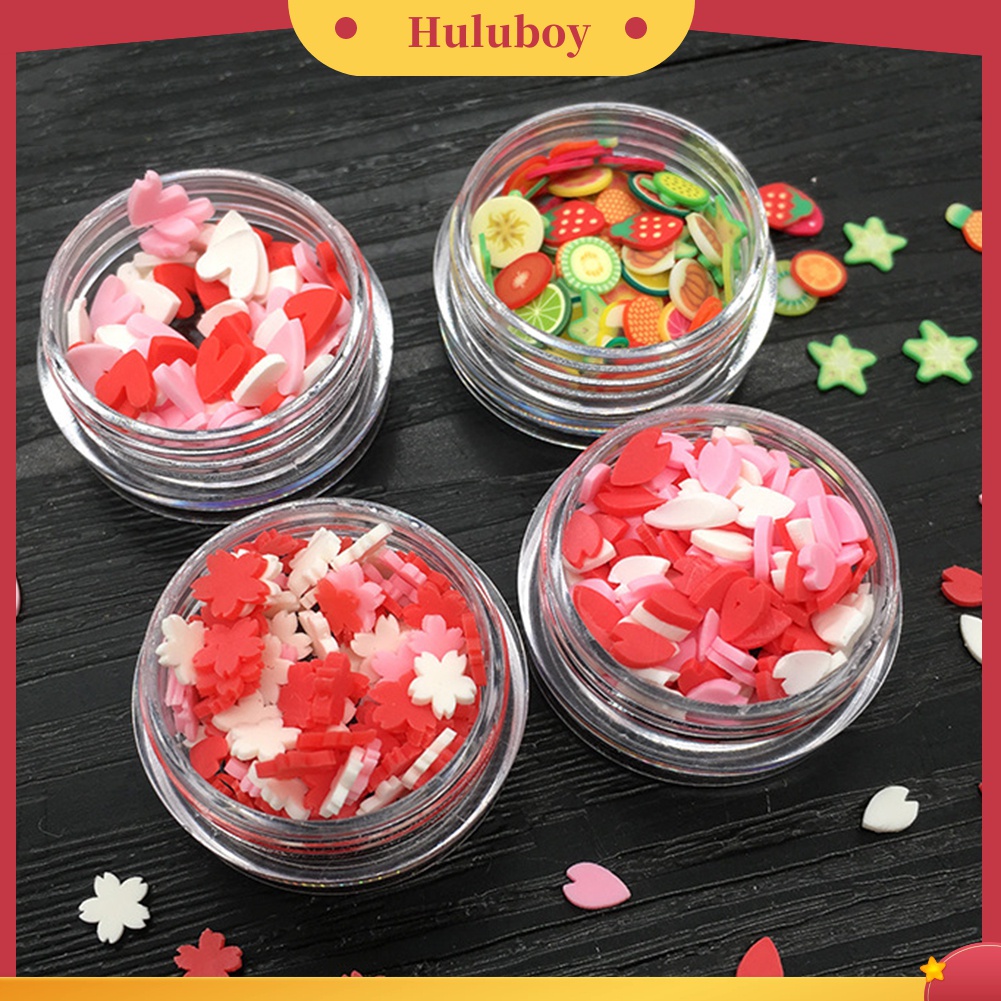 Huluboy Huluboy♡ Hiasan Clay Polymer Bentuk Hatibungabuah 3D Untuk Dekorasi Nail Art DIY