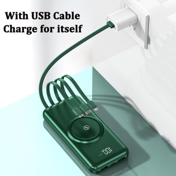 Banyak Dipakai.. Powerbank 20000mAh Wireless Charger For iPhone 11 X XR Huawei mate30 LED Display Wi