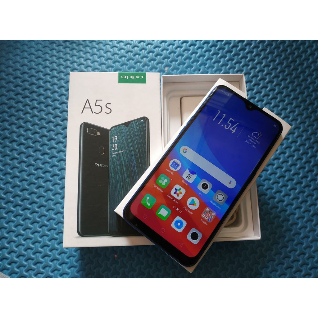 HANDPHONE HP OPPO    A5S RAM 3/32GB FULLSET SECOND SEKEN