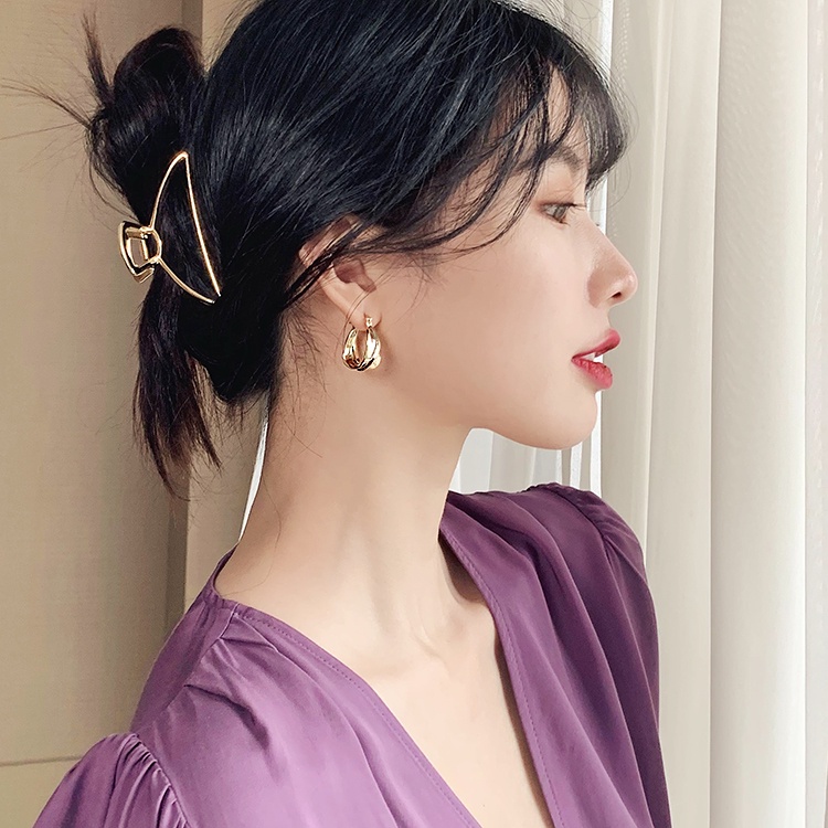 Anting Silver Needle 925 Warna Emas Gaya Retro Korea Untuk Perempuan