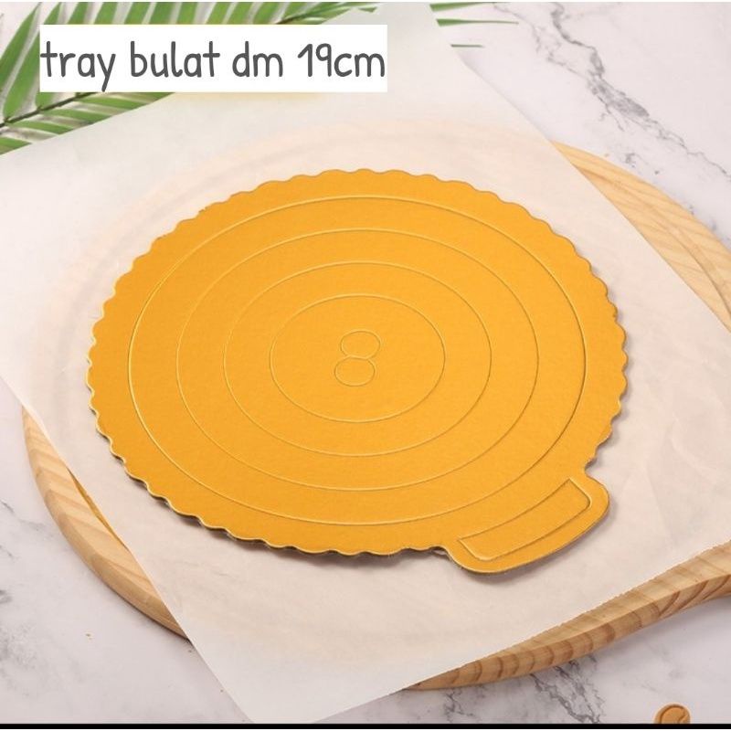 TATAKAN KUE TART CAKE BOARD BULAT/PERSEGI  EMAS