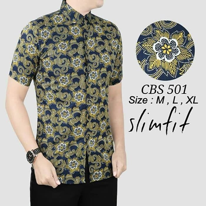 Jual KEMEJA BATIK PRIA SLIM FIT   BAJU BATIK PRIA SLIM FIT CBS501 Diskon