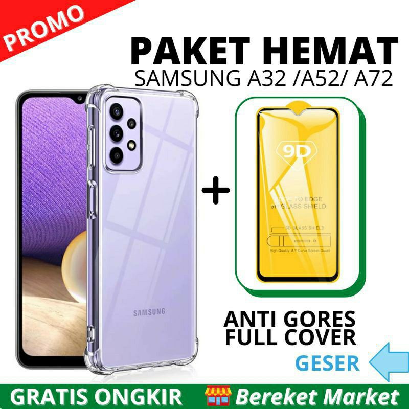 SAMSUNG A32 A52 A72 2021 CASE + TEMPERED GLASS FULL LAYAR