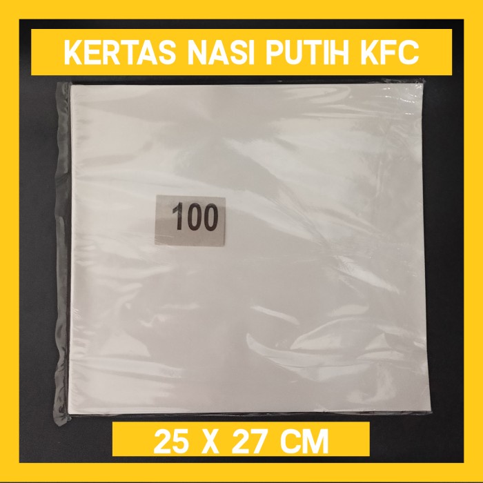 

KERTAS NASI / BURGER WARNA PUTIH UKURAN 25 X 27 CM ISI 100 PCS
