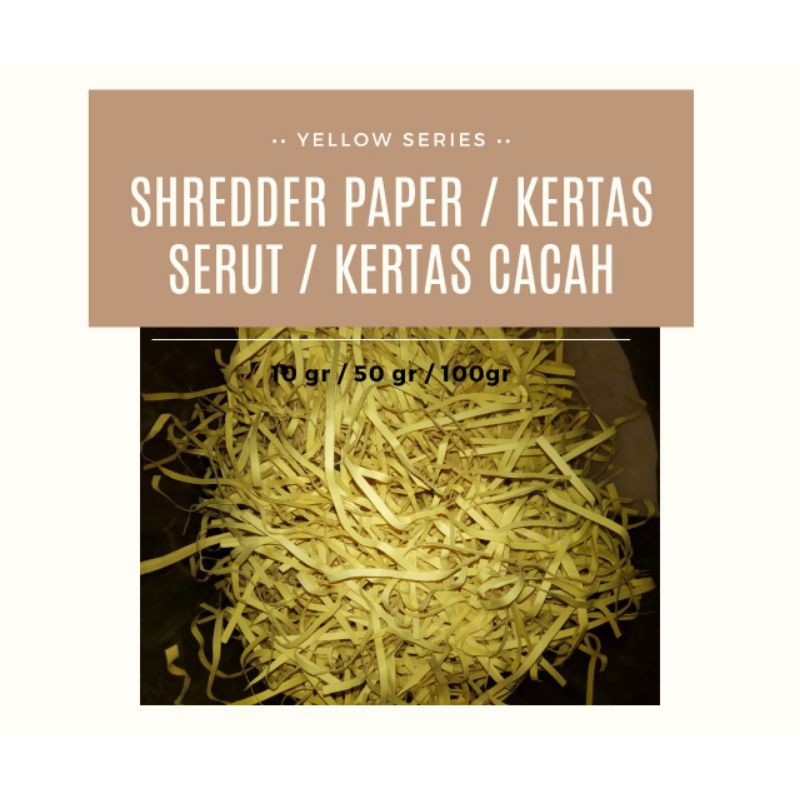 

[50gr]YELLOW SERIES KERTAS SHREDDER PAPER KERTAS SERUTKERTASCACAH KERTAS HAMPERS KERTAS PACKING KADO