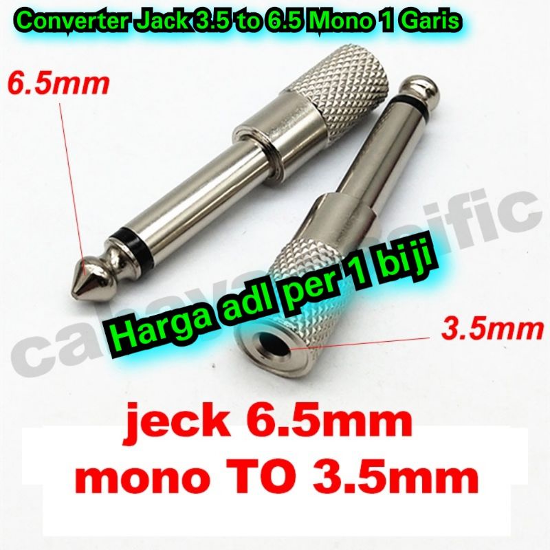 Converter jack 3.5 to 6.5 mono 1 garis Adapter jack
