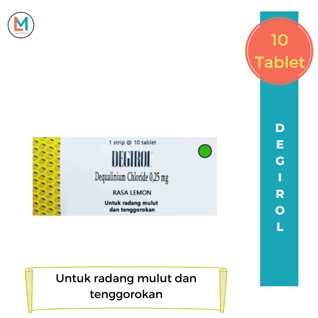 Degirol  1 Strip Isi 10 Tablet Hisap ∣ Obat Sakit Tenggorokan